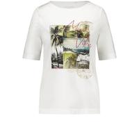 GERRY WEBER Collection - Halbarmshirt mit Frontprint und Ziersteinchen off wh./multi colour collage - Gr. - 42