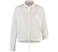 GERRY WEBER Collection - Hemdbluse mit Tunnelzug am Saum beige/weiß - Gr. - 44