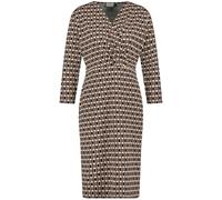 GERRY WEBER Collection - Kleid mit Wickeloptik und Kettendessin schwarz/ecru/weiss druck - Gr. - 48