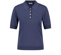 GERRY WEBER Collection - Kurzarmpullover im Polo-Look blau - Gr. - 40