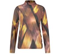 GERRY WEBER Collection - Langarmshirt mit Turtleneck und Ausbrenner-Qualität rot/orange/gelb druck - Gr. - 44