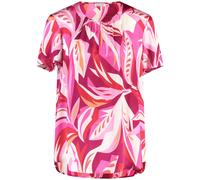 GERRY WEBER Collection - Satinierte Kurzarmbluse mit floralem Dessin rot - Gr. - 36