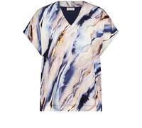 GERRY WEBER Collection - T-SHIRT 1/2 ARM beige/blue aquarell stripes - Gr. - 40