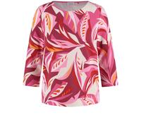GERRY WEBER Collection - T-Shirt 3/4 Arm red/pink/sunrise leaf aop - Gr. - 44