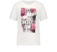 GERRY WEBER Collection - T-Shirt aus Baumwolle mit Wording-Frontprint beige/weiß - Gr. - 40