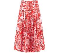 GERRY WEBER Damen 110006-31514 Rock, Ecru/Weiss/Rot/Orange Druck, 34