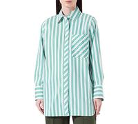 GERRY WEBER Damen 160003-31402 Bluse, Ecru/Weiss/Grün Streifen, 44