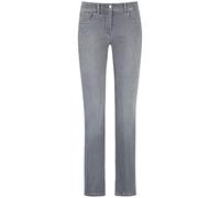 Gerry Weber Damen 5-Pocket Jeans unifarben, Washed-Out-Effekt 7/8 Länge, Kurzgröße Grey Denim mit use 38S