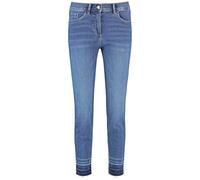 Gerry Weber Damen 5-Pocket SOL꞉INE BEST4ME Cropped unifarben, Washed-Out-Effekt 7/8 Länge Blue Denim with use 38