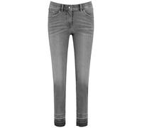 Gerry Weber Damen 5-Pocket SOL꞉INE BEST4ME Cropped unifarben, Washed-Out-Effekt 7/8 Länge Grey Denim mit Use 38