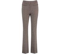 Gerry Weber Damen Ausgestellte Stretchhose mit Hahnentrittkaro Gemustert, kariert reguläre Länge Camel Schwarz Hahnentritt 42