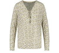 Gerry Weber Damen Ausgestelltes Langarmshirt Langarm Gemustert Ecru/Weiss/Grün Druck 36