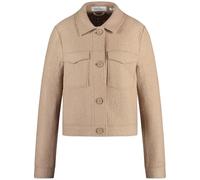 Gerry Weber Damen Blazerjacke in Bouclé-Optik Langarm, Manschetten unifarben Camel 36