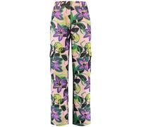 Gerry Weber Damen Cargohose mit floralem Dessin floral, Gemustert reguläre Länge Lila/Pink/Grün Druck 46