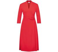 Gerry Weber Damen Elegantes Kleid mit Wickeloptik 3/4 Arm unifarben knieumspielend Lipstick 36