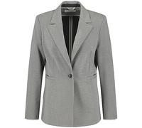 Gerry Weber Damen Fein Karierter Blazer mit klassischem Schnitt geknöpfte Armschlitze, Langarm kariert Grau Karo 46