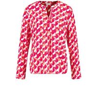 Gerry Weber Damen Fließende Langarmbluse mit Allover-Dessin Langarm, Manschetten Gemustert pink/orange/red AOP 42