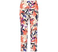 Gerry Weber Damen Floral gemusterte 7/8 Hose floral, Gemustert 7/8 Länge Ecru/Weiss/Rot/Orange Druck 48