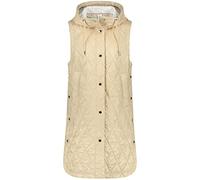 Gerry Weber Damen Gesteppte Longweste mit Kapuze ärmellos unifarben Sand 38