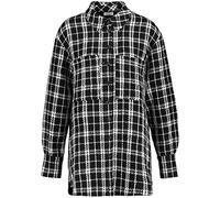 Gerry Weber Damen Karierte Blusenjacke Langarm, Manschette kariert Schwarz/Ecru/Weiss Karo 38