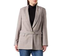 Gerry Weber Damen Karierter Blazer geknöpfte Armschlitze, Langarm kariert Blau Karo 46