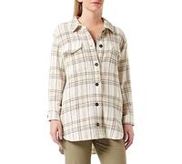 Gerry Weber Damen Kariertes Shacket Langarm, Manschette kariert Ecru/Weiss/Grün Karo 46