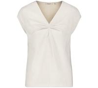 Gerry Weber Damen Kurzarmshirt mit Faltendetail Kurzarm, überschnittene Schultern unifarben Whisper White 42