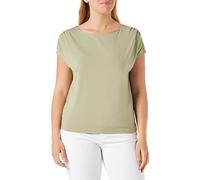 Gerry Weber Damen Kurzarmshirt mit Saumschlitzen Kurzarm, überschnittene Schultern, weiter Arm T-Shirt 1/2 Arm Kurzarmshirt unifarben Sage 36