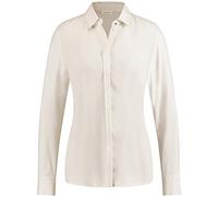 Gerry Weber Damen Langarmbluse aus Cupro Langarm, Manschette Bluse Bluse Langarm unifarben Light Ivory 46
