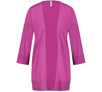 Gerry Weber Damen Offener Cardigan aus Feinstrick 3/4 Arm, breite Rippenbündchen unifarben, Melange Orchid Melange 42