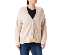 Gerry Weber Damen Strickjacke mit V-Ausschnitt GOTS Langarm, überschnittene Schultern unifarben Beige Melange 46