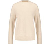Gerry Weber Damen Strickpullover mit Wollanteil breite Rippenbündchen, Langarm unifarben, Cream Melange, 40