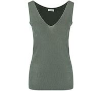 Gerry Weber Damen Stricktop ärmellos unifarben Olive 38