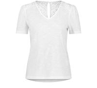 Gerry Weber Damen T-Shirt 1/2 Arm Kurzarm unifarben, Melange Off-White 48