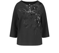 GERRY WEBER Edition - 3/4 Arm Shirt mit floralem Dekor aus Pailletten und Ziersteinchen schwarz - Gr. - 42