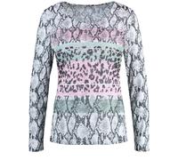 GERRY WEBER Edition - Langarmshirt in Ausbrenner-Qualität blau/grau/pink - Gr. - 44