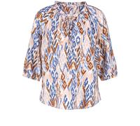 GERRY WEBER Edition - Leinenbluse mit Rüschenkragen ecru/weiss/rot/orange druck - Gr. - 36