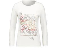 GERRY WEBER Edition - Nachhaltiges Langarmshirt mit Frontprint off white / camel placement - Gr. - 42