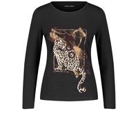 GERRY WEBER Edition - Nachhaltiges Langarmshirt mit Frontprint schwarz - Gr. - 36