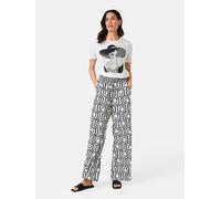 GERRY WEBER Collection - Gemusterte Schlupfhose mit Dehnbund weiß - Gr. - 42