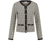 GERRY WEBER Damen Eleganter Cardigan in Jacquard-Strick Langarm Viskose, Schwarz, 42