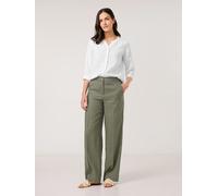 Gerry Weber Leinen-Marlenehose in Khaki - Größe 40 | Damenhosen