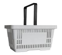 GERSO 1 Einkaufskorb aus Kunststoff, Tragekorb, Shopping Basket, Supermarkt, Plastik mit Henkel 22 Liter stapelbar weiss