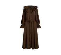 Gerüschtes Blouson-Crêpe-Kleid 34 Brown