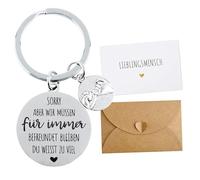 Geschenk Freundin Geburtstag, Schlüsselanhänger für Die Freundin mit Grußkarte und Umschlag, Geschenk Beste Freundin Geburtstag Abschiedsgeschenk Freundschaftsgeschenke Freundin Geschenk (Silber)