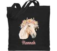 Geschenk mit Namen personalisiert by Shirtracer - Baumwolltasche - Pferdemädchen Geschenk Pferde Motiv Geschenkidee Pferd I Haflinger Pferd Geschenk Pferdeliebhaber