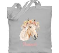 Geschenk mit Namen personalisiert by Shirtracer - Baumwolltasche - Pferdemädchen Geschenk Pferde Motiv Geschenkidee Pferd I Haflinger Pferd Geschenk Pferdeliebhaber