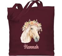 Geschenk mit Namen personalisiert by Shirtracer - Baumwolltasche - Pferdemädchen Geschenk Pferde Motiv Geschenkidee Pferd I Haflinger Pferd Geschenk Pferdeliebhaber