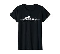 Geschenk Pferde Liebhaber Weihnachten Dein Xmas Damen Herzschlag Pferd Liebe Frequenz Puls Liebhaber Reiterin Herz T-Shirt Schwarz S Klassische Passform Kurzarm Rundhals-Ausschnitt T-Shirt Einfarbig