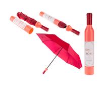 ootb Roséweinflaschen-Regenschirm - Rot, Modern, Klein, Weinflaschen-Design, Regenschutz, Erwachsene Frauen